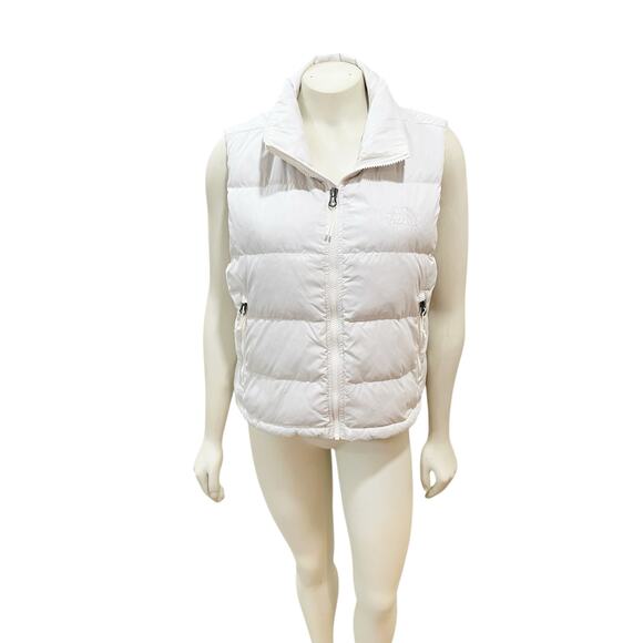 The North Face White Puffer Vest White Logo Medium - Picture 1 of 10